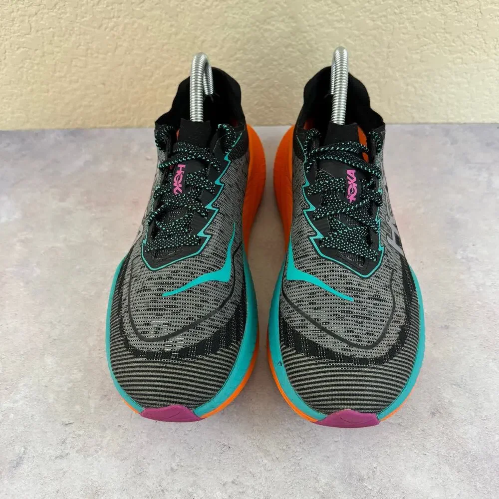 Women's Hoka Mach X2 Black Electric Aqua 9.5 B Medium